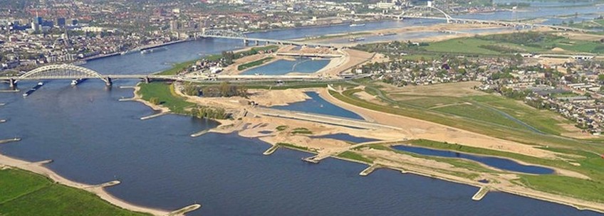 Nijmegen-Noord met de aanleg van de hoogwatergeul bij Lent.