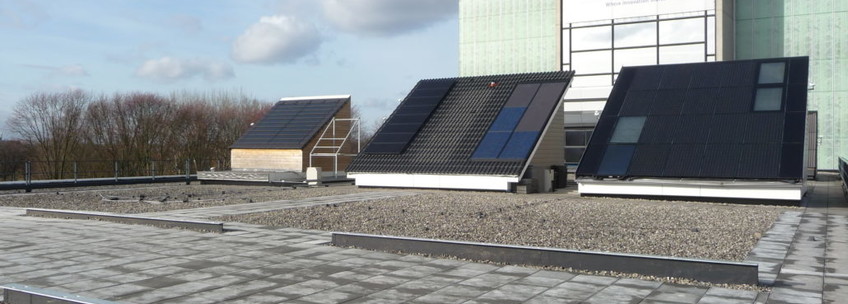 Meet opstelling SolarBEAT van SEAC en TU/e op dak Vertigo Eindhoven.